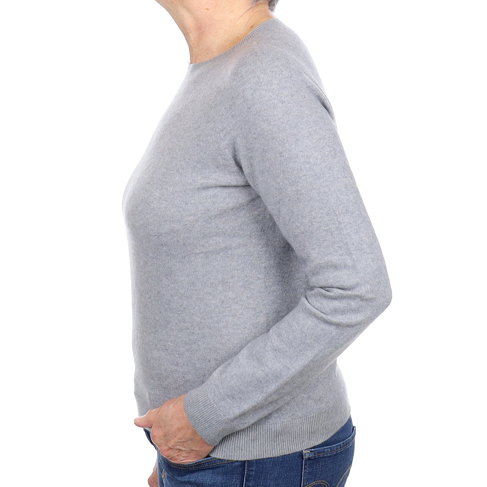 Dove Grey Cashmere Crew Neck Jumper Medium