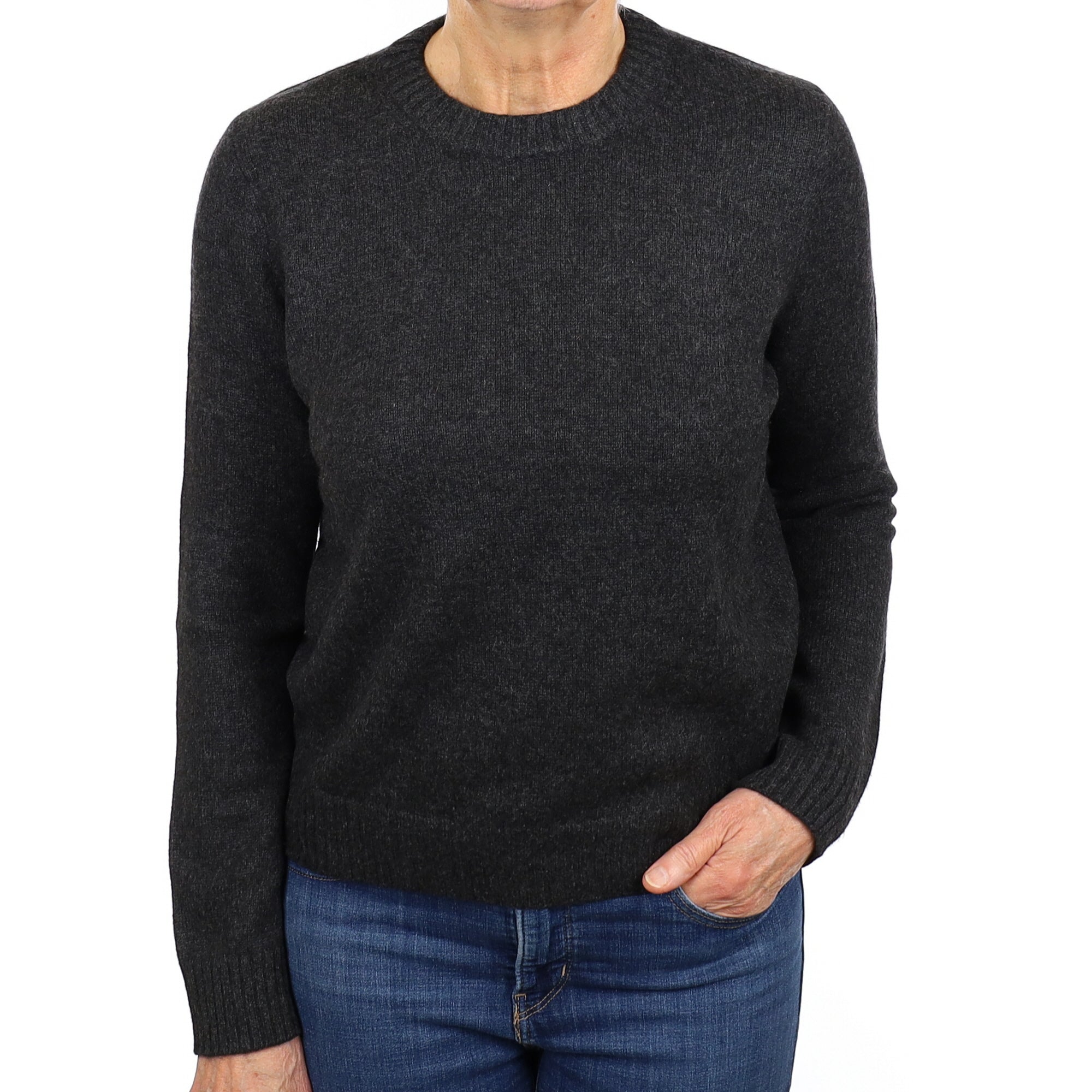 Cos Charcoal Grey Cashmere Crew Neck Jumper Medium