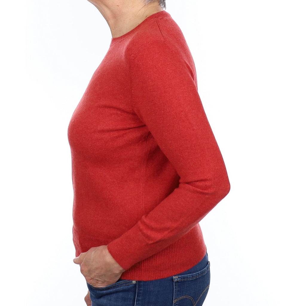Paprika Red Cashmere Crew Neck Jumper Medium