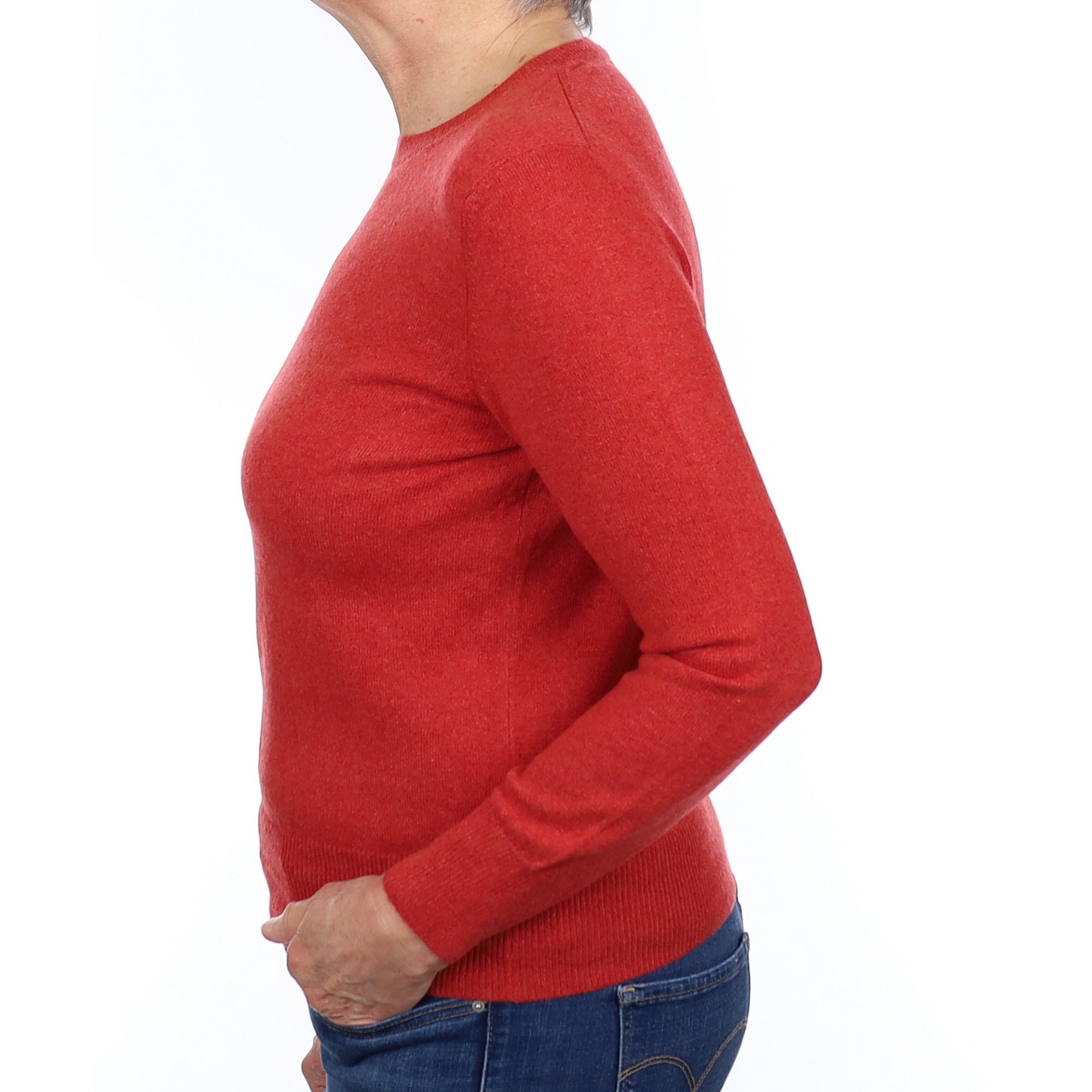 Paprika Red Cashmere Crew Neck Jumper Medium