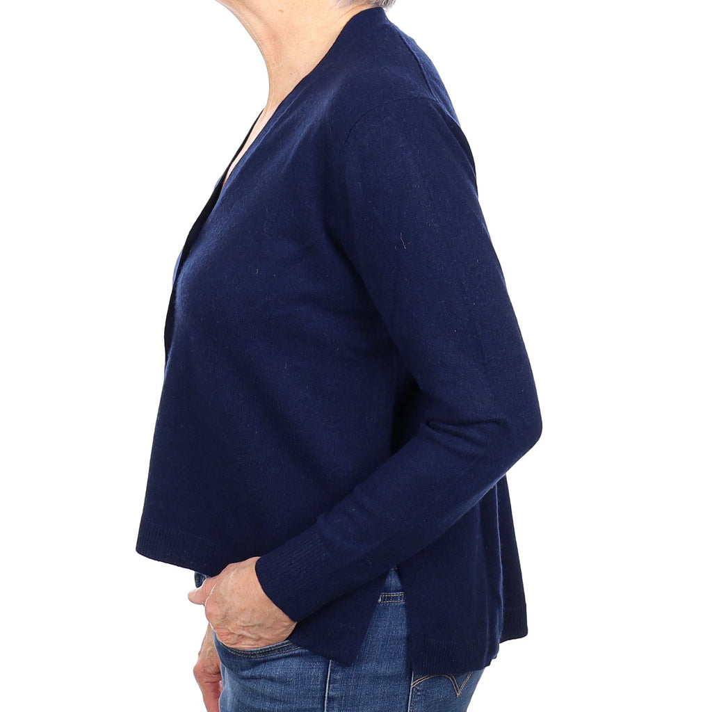 Navy Blue Cashmere V Neck Cardigan Medium