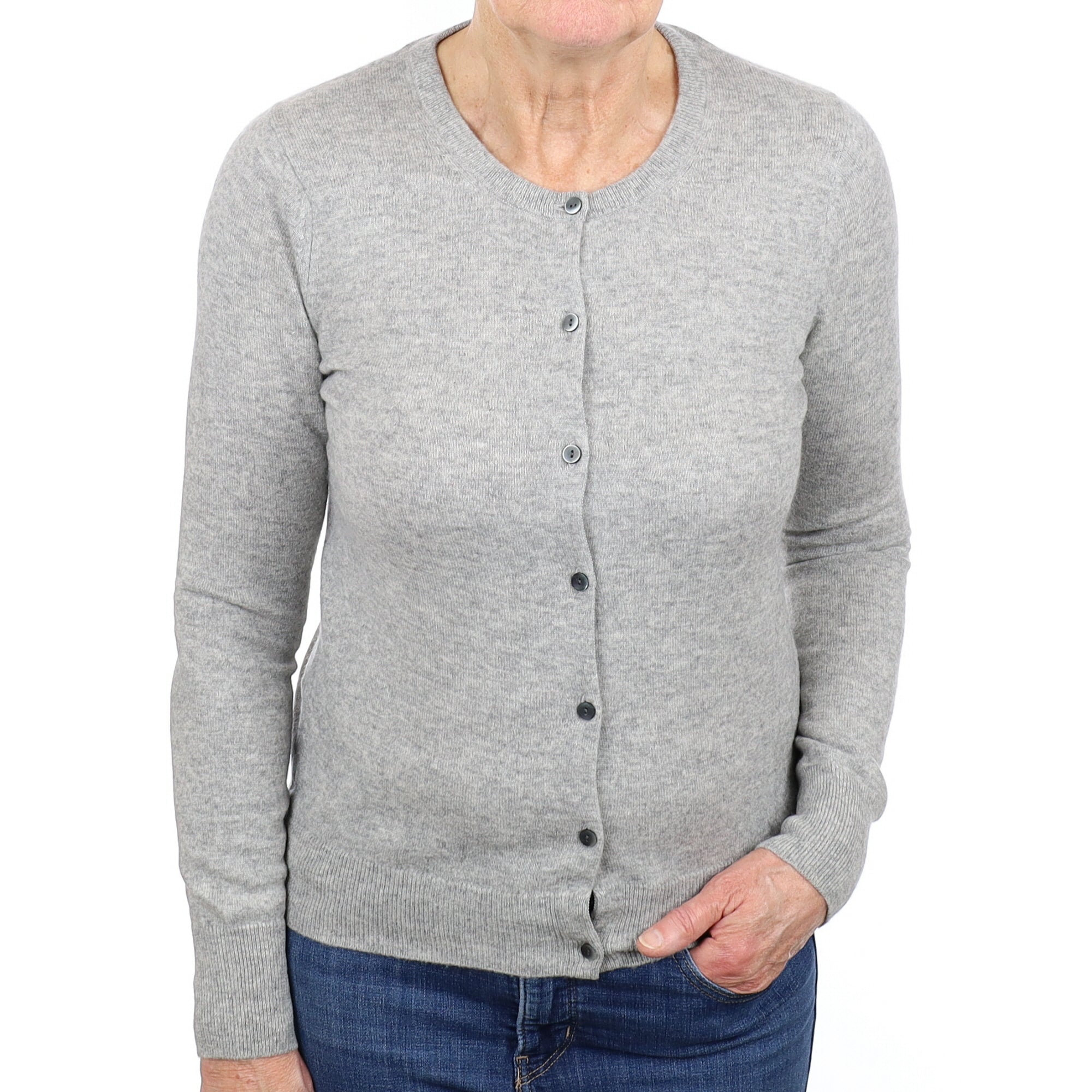 Smoke Grey Cashmere Cardigan Medium