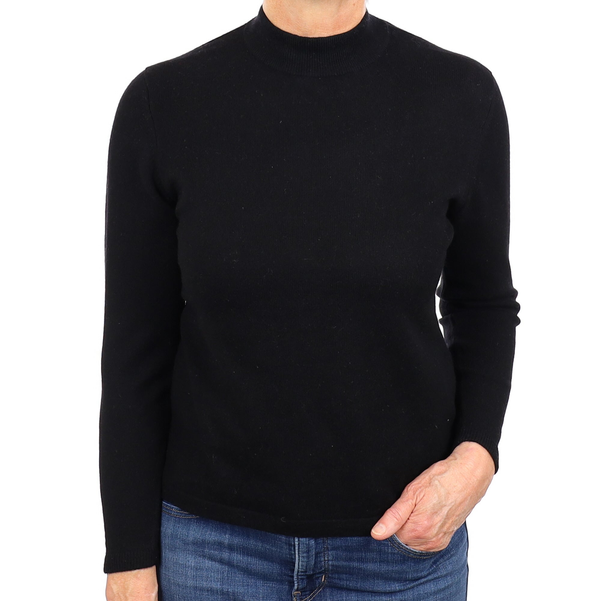 Black Cashmere Turtleneck Jumper Medium
