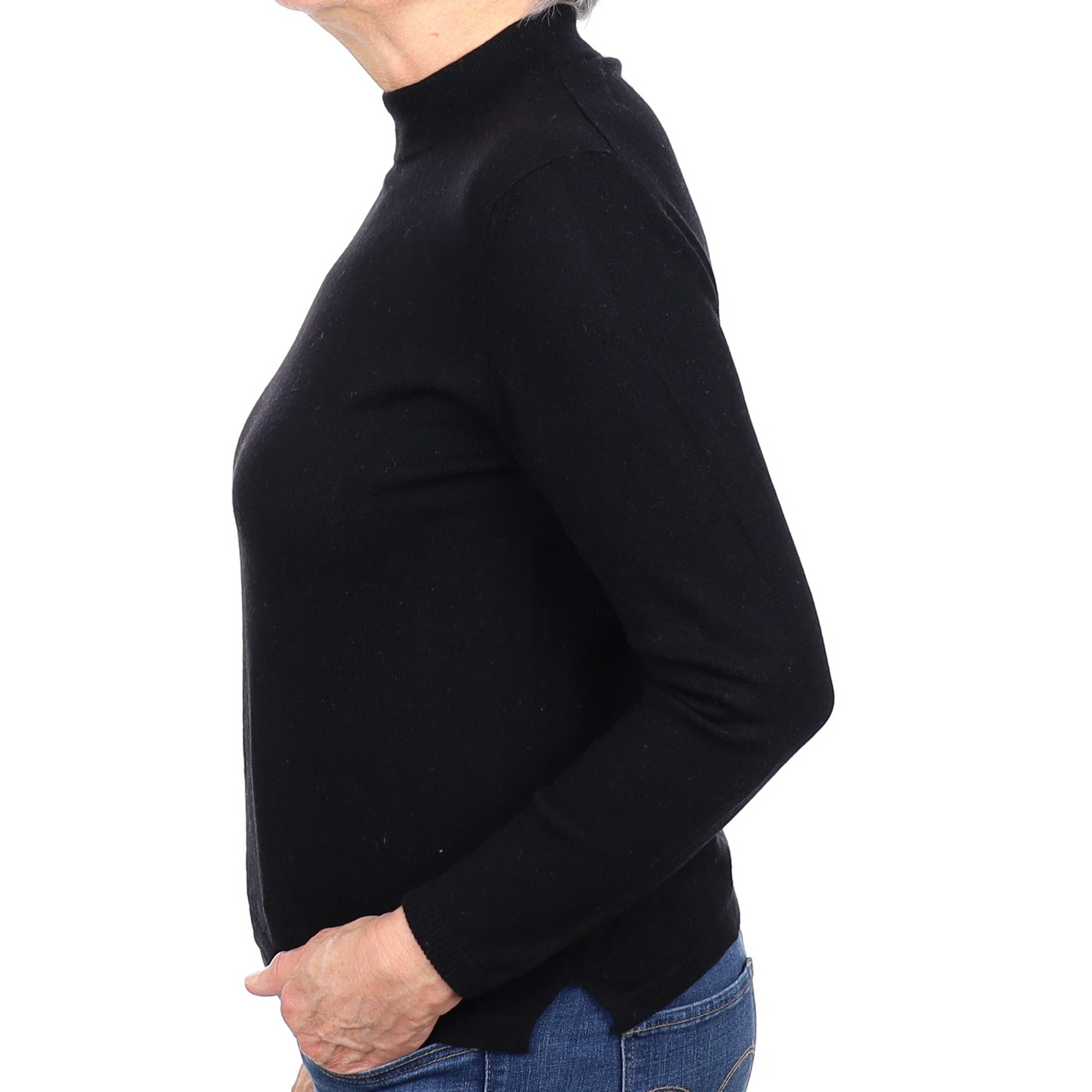 Black Cashmere Turtleneck Jumper Medium