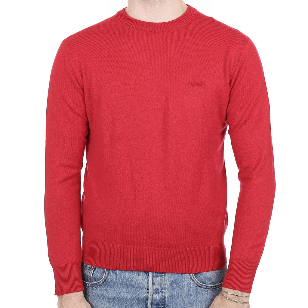 Berry Red Men's Cashmere Crew Neck Jumper Large