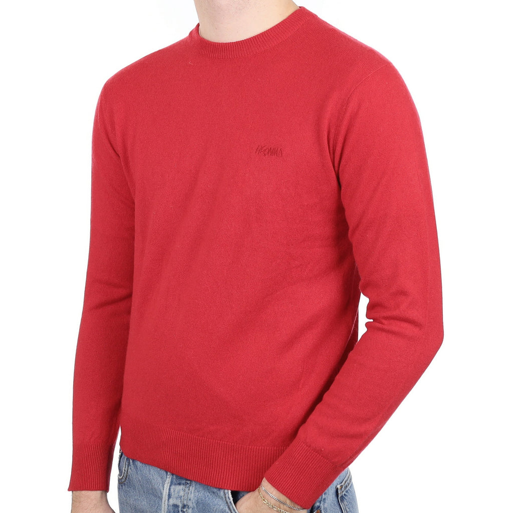 Berry Red Men's Cashmere Crew Neck Jumper Large