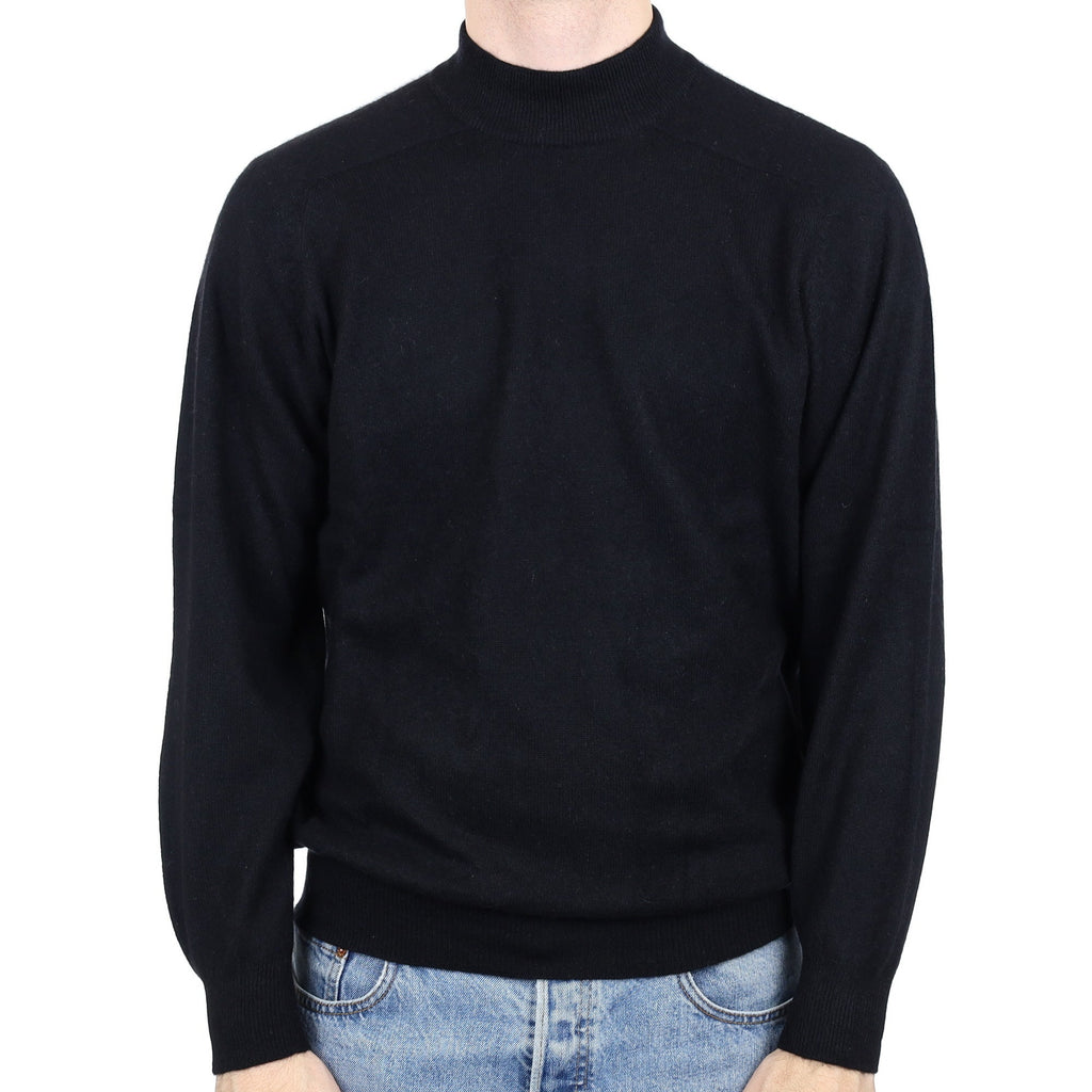 Men’s Black Cashmere Turtle Neck Jumper Large