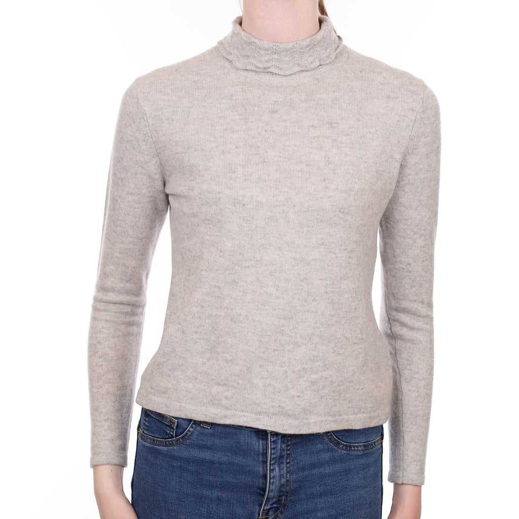 Smoke Grey Cashmere Turtle Neck Jumper Extra Small