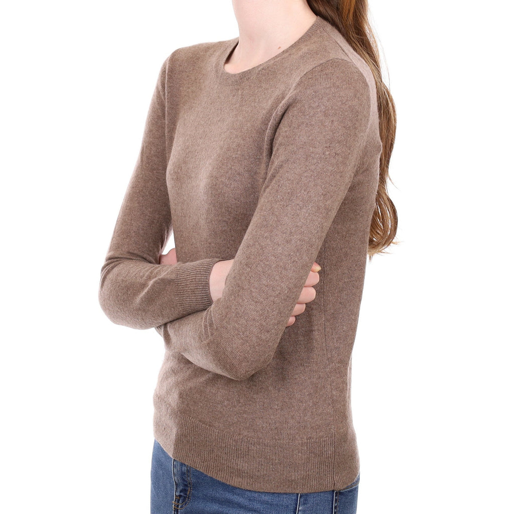 Mocha Brown Cashmere Crew Neck Jumper Extra Small