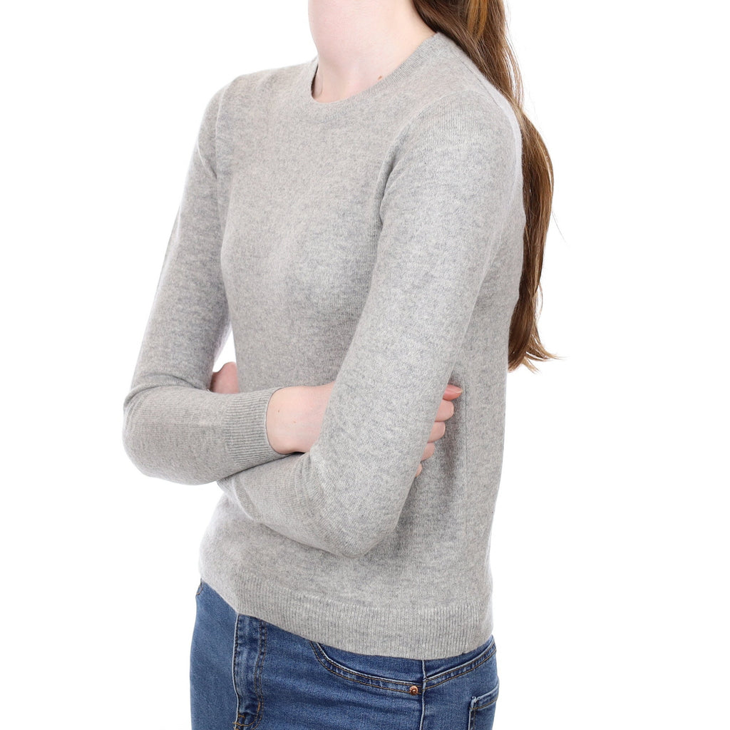 Smoke Grey Cashmere Crew Neck Jumper Extra Small