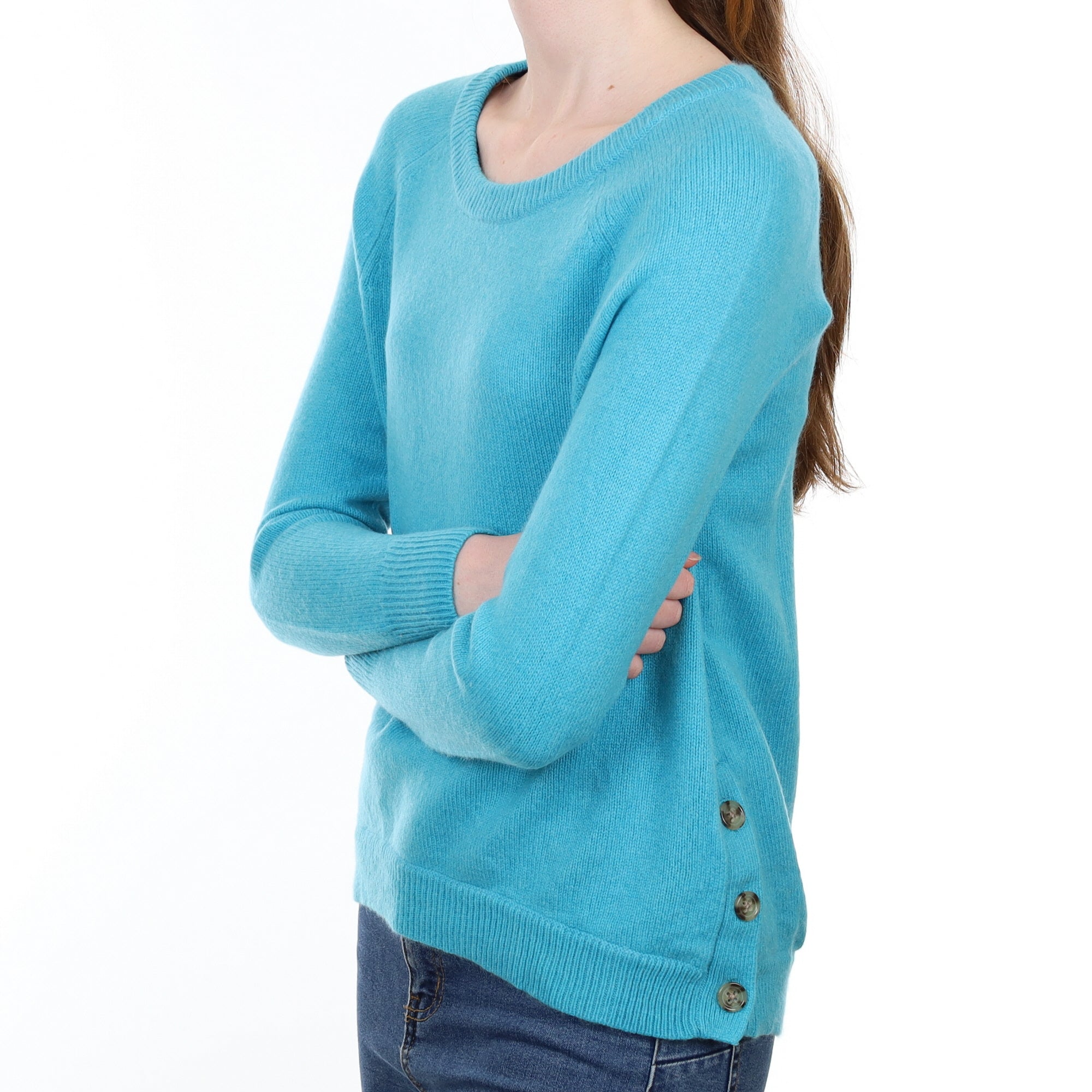 Turquoise Blue Cashmere Crew Neck Jumper Extra Small