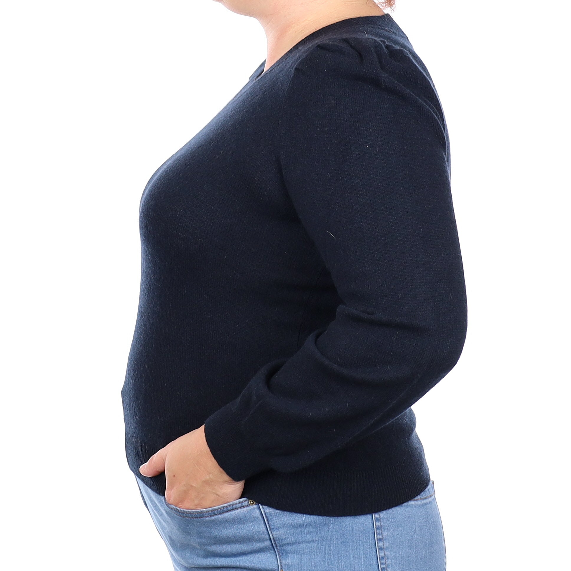 Black Cashmere Crew Neck Jumper Large