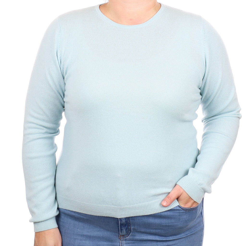 Sky Blue Cashmere Crew Neck Jumper Large