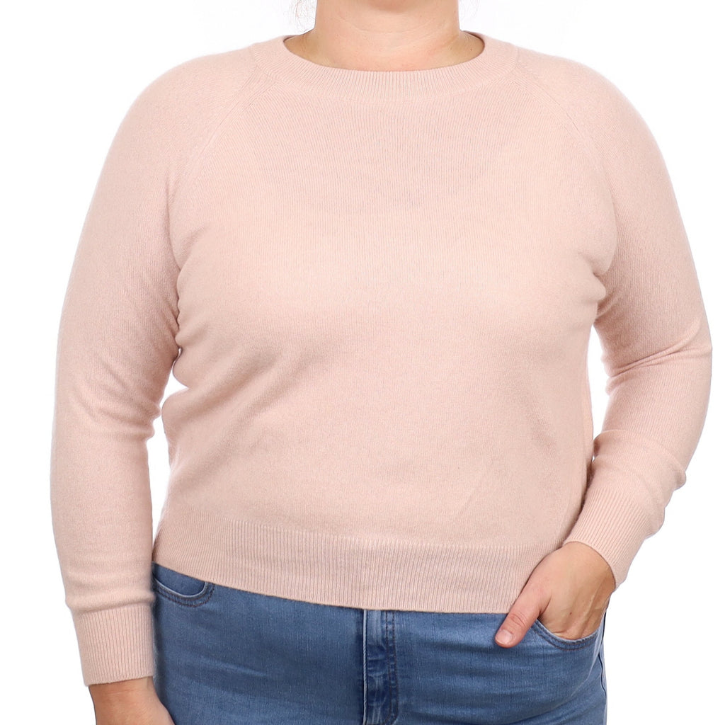 Shell Pink Cashmere Crew Neck Jumper Large