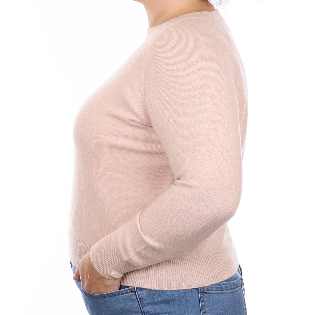 Shell Pink Cashmere Crew Neck Jumper Large