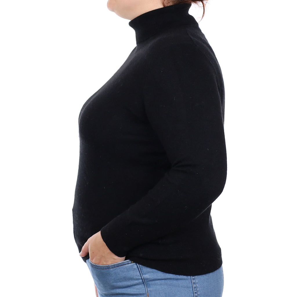 Black Cashmere Turtleneck Jumper Large