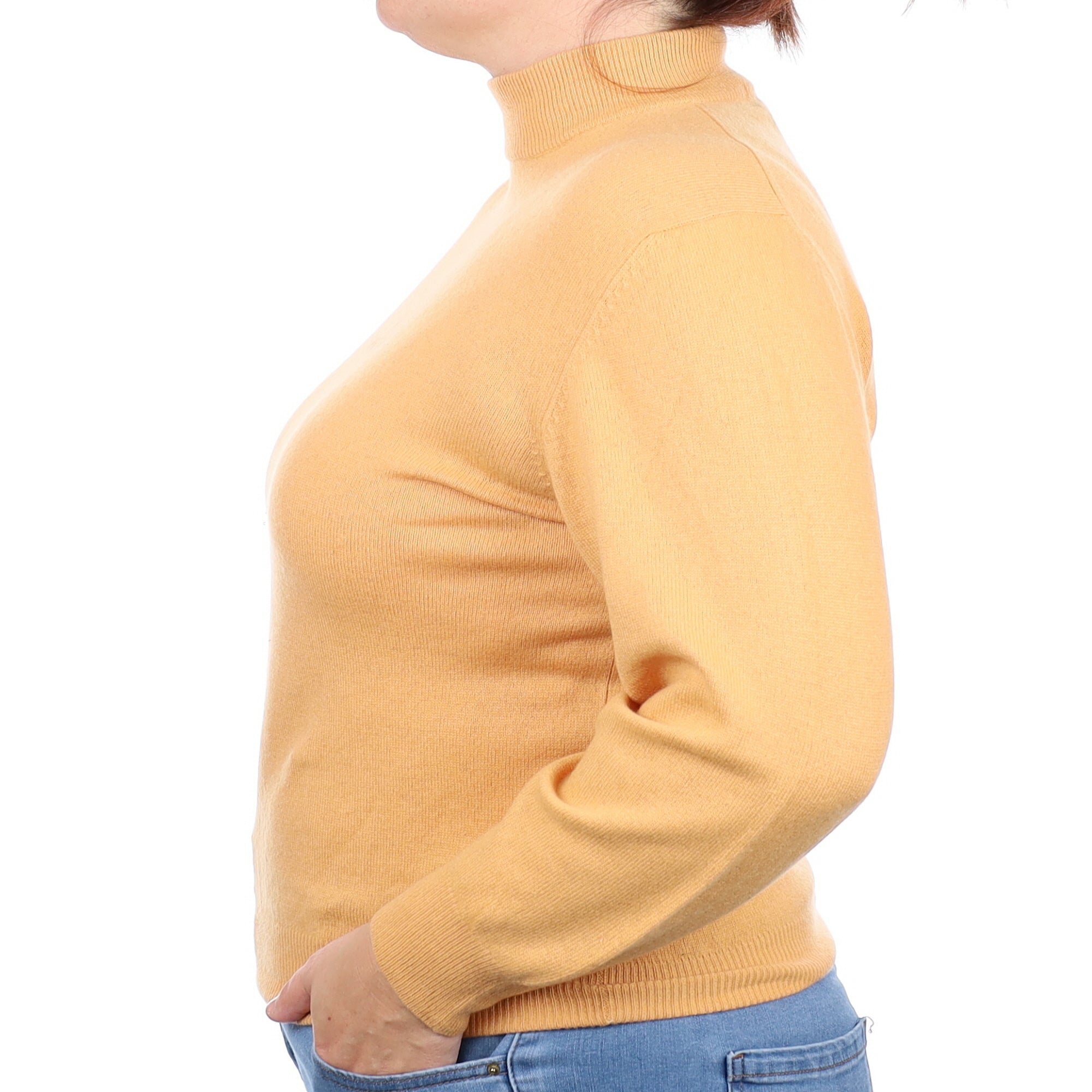 Giani Valentino Muted Orange Cashmere Turtleneck Jumper Large