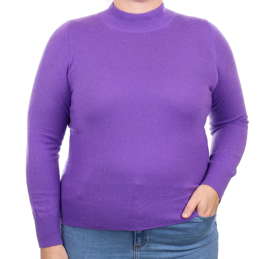 Periwinkle Purple Cashmere Turtle Neck Jumper Large