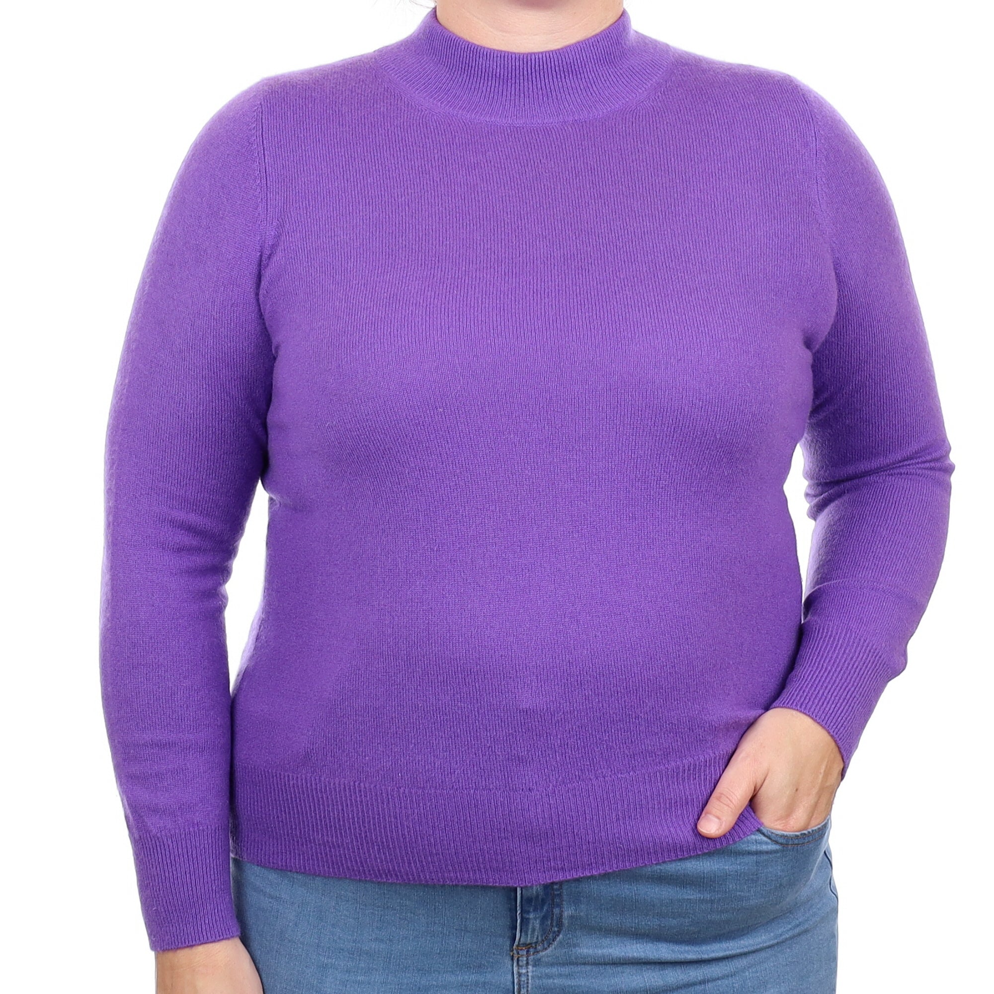 Periwinkle Purple Cashmere Turtle Neck Jumper Large