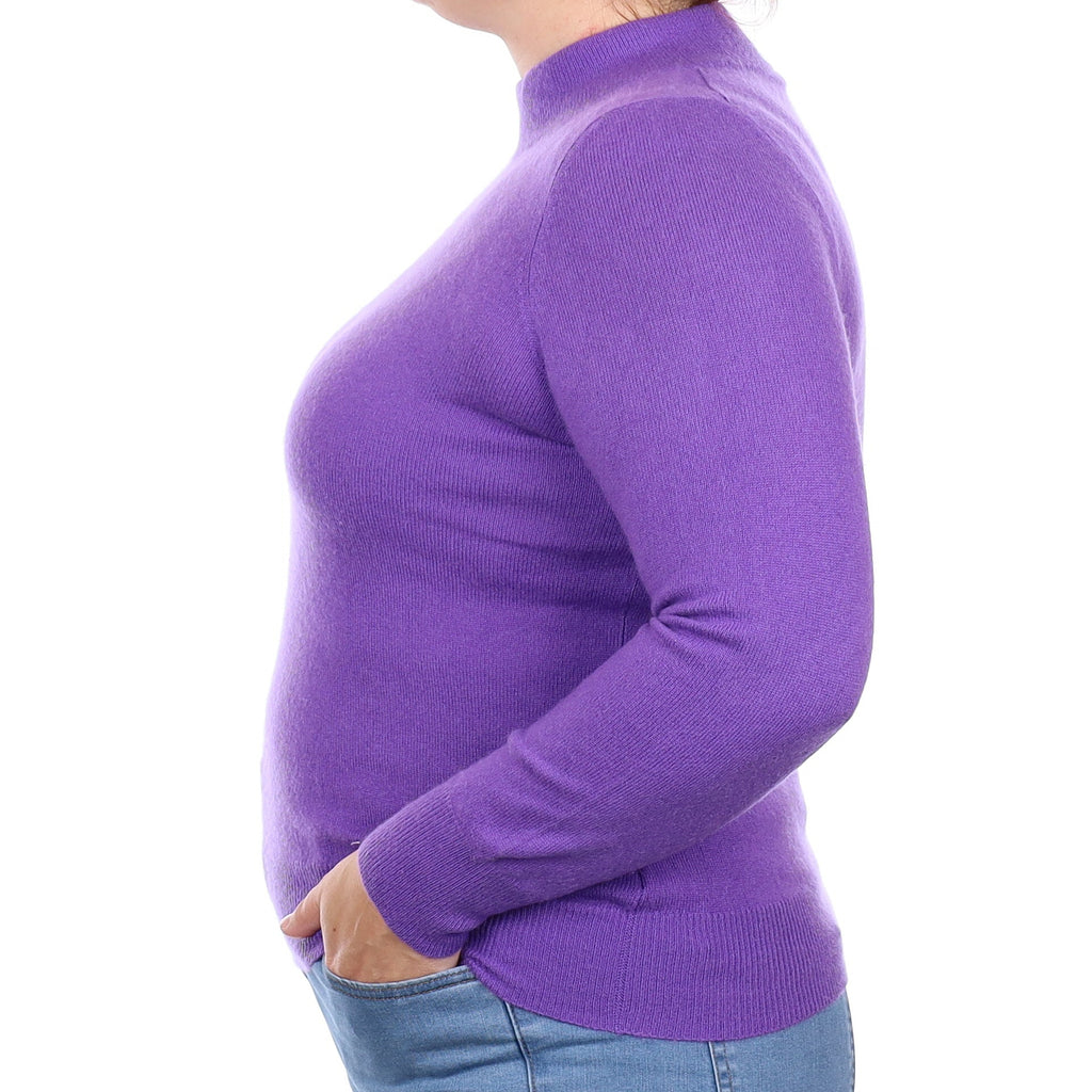 Periwinkle Purple Cashmere Turtle Neck Jumper Large