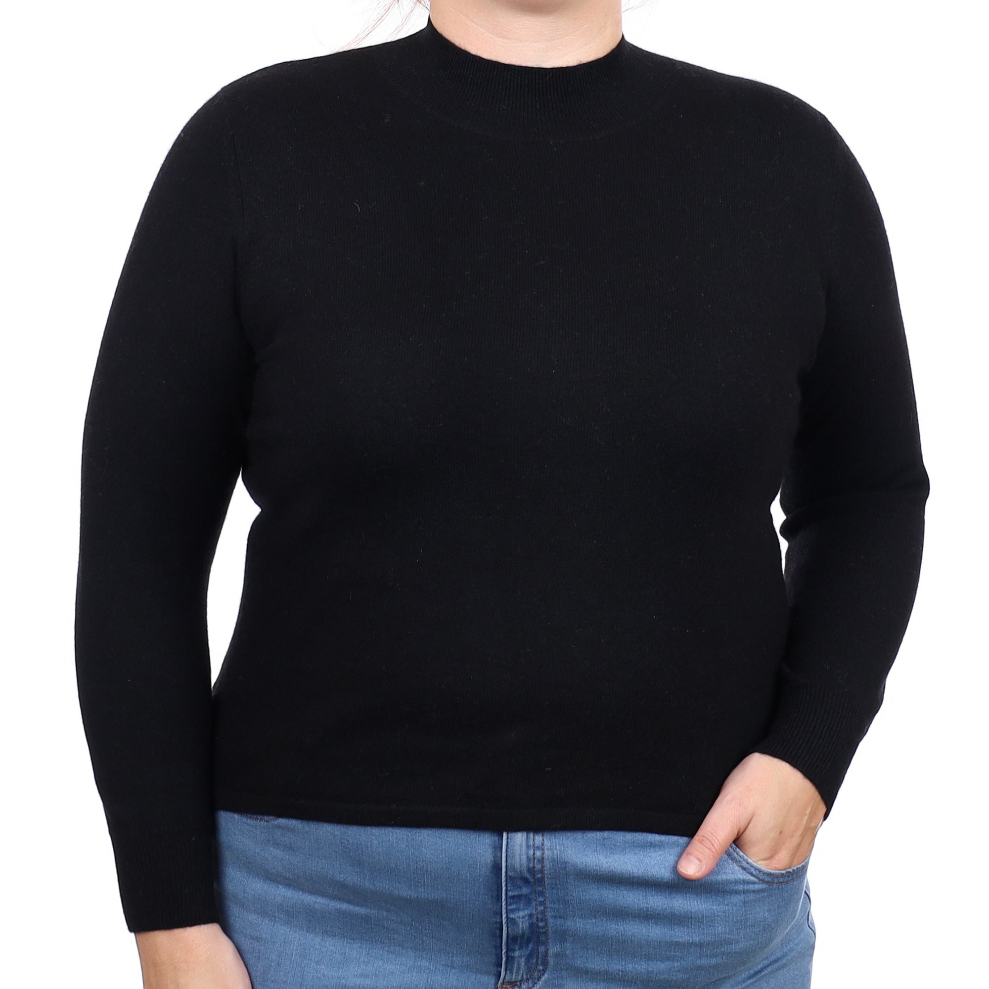 Black Cashmere Turtleneck Jumper Large