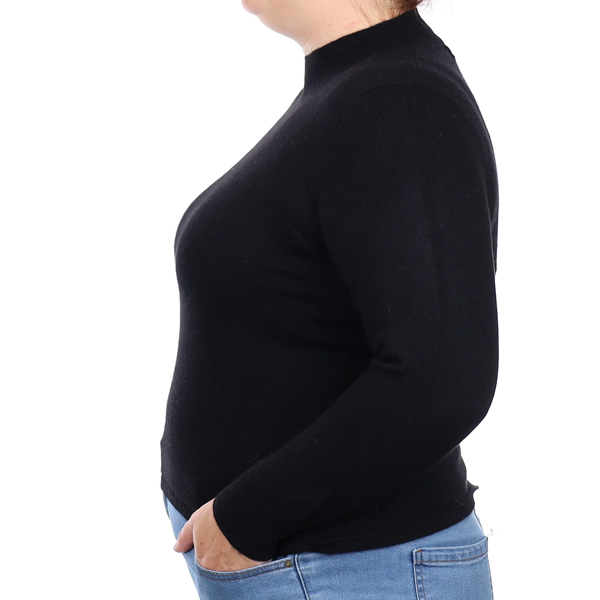 Black Cashmere Turtleneck Jumper Large