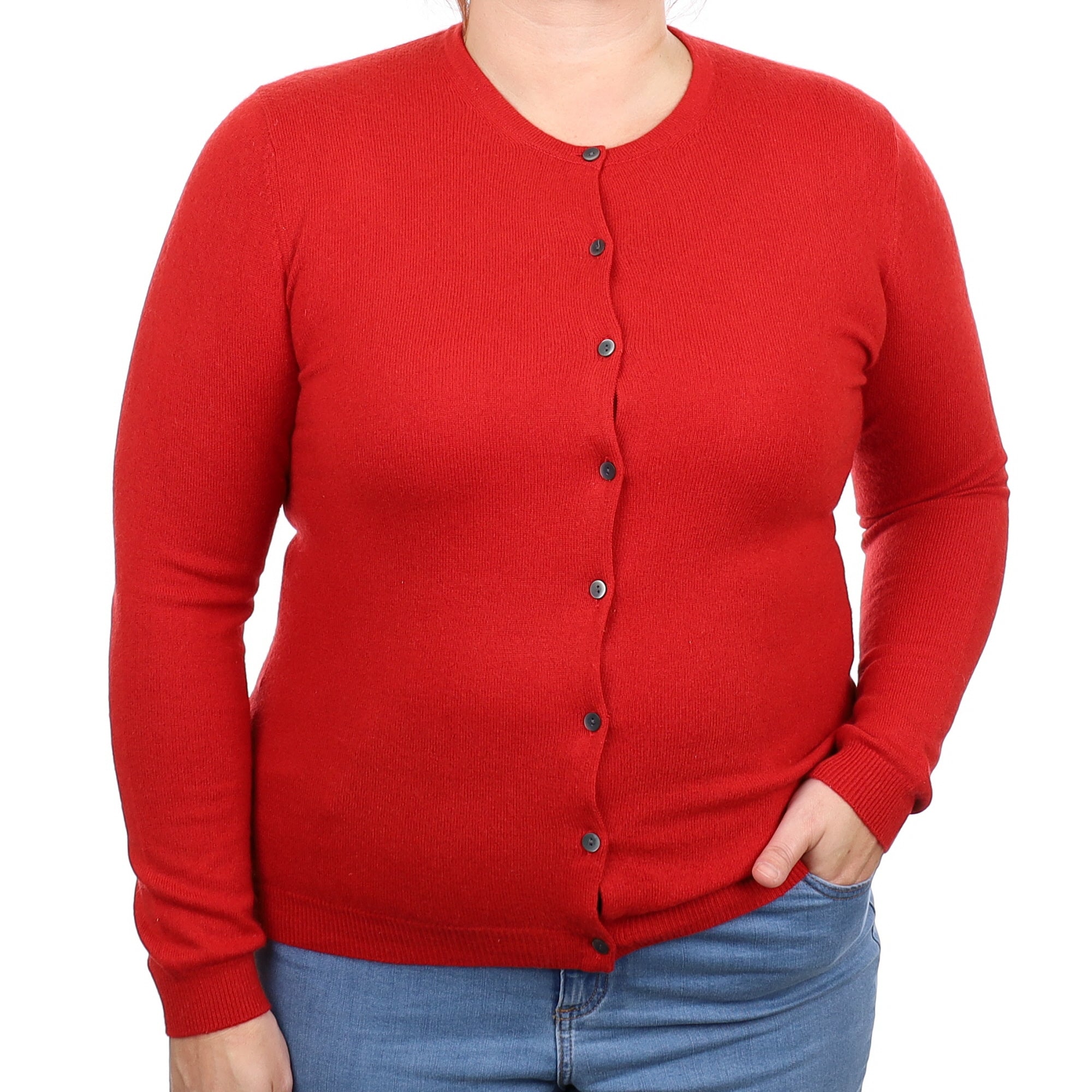 Spanish Red Cashmere Cardigan Large