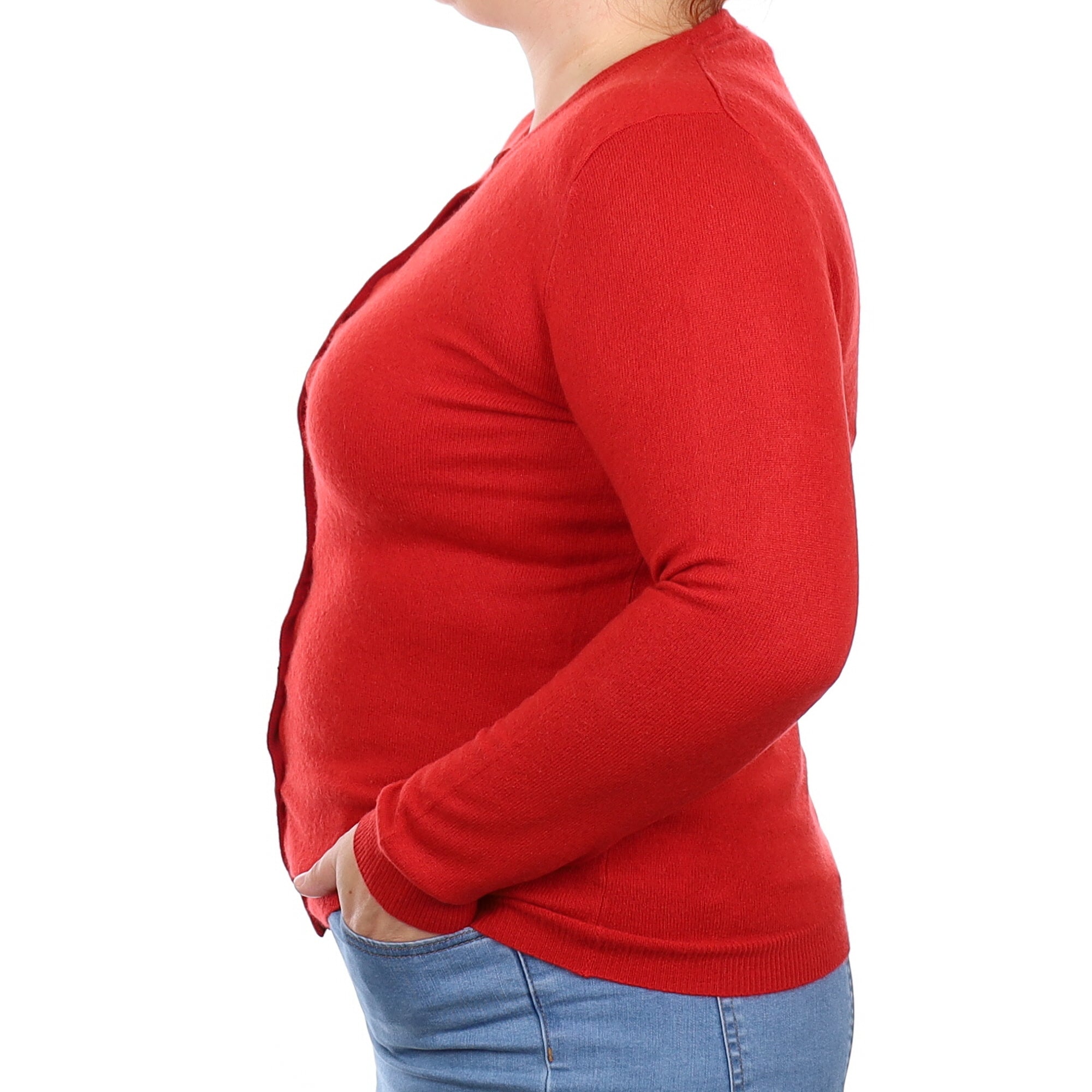 Spanish Red Cashmere Cardigan Large