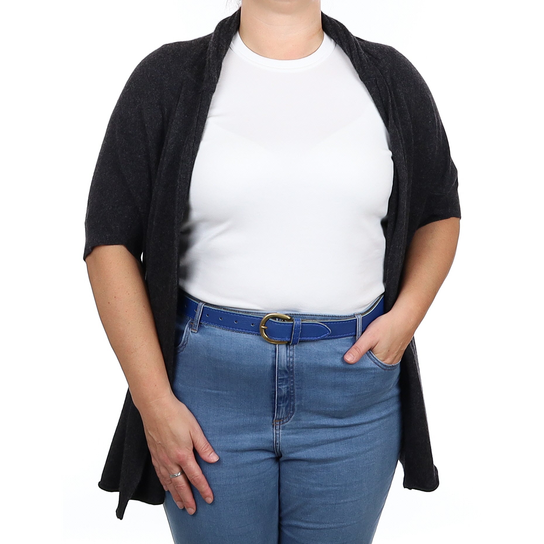 Graphite Grey Cashmere Batwing Edge to Edge Cardigan Large