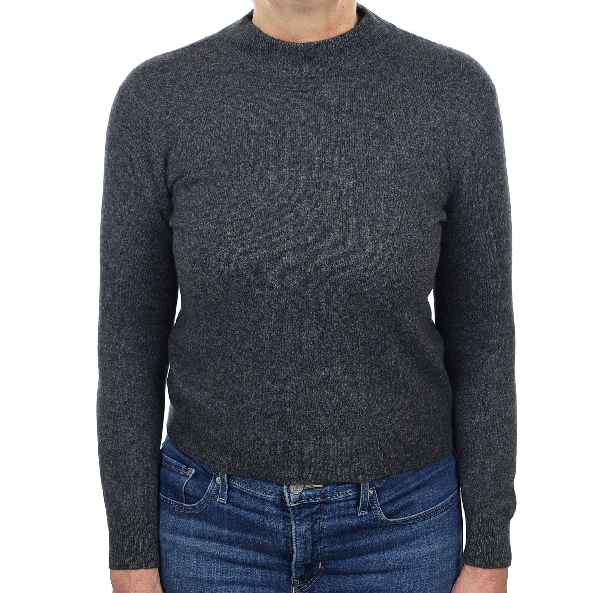 Charcoal Grey Cashmere Turtle Neck Jumper Medium