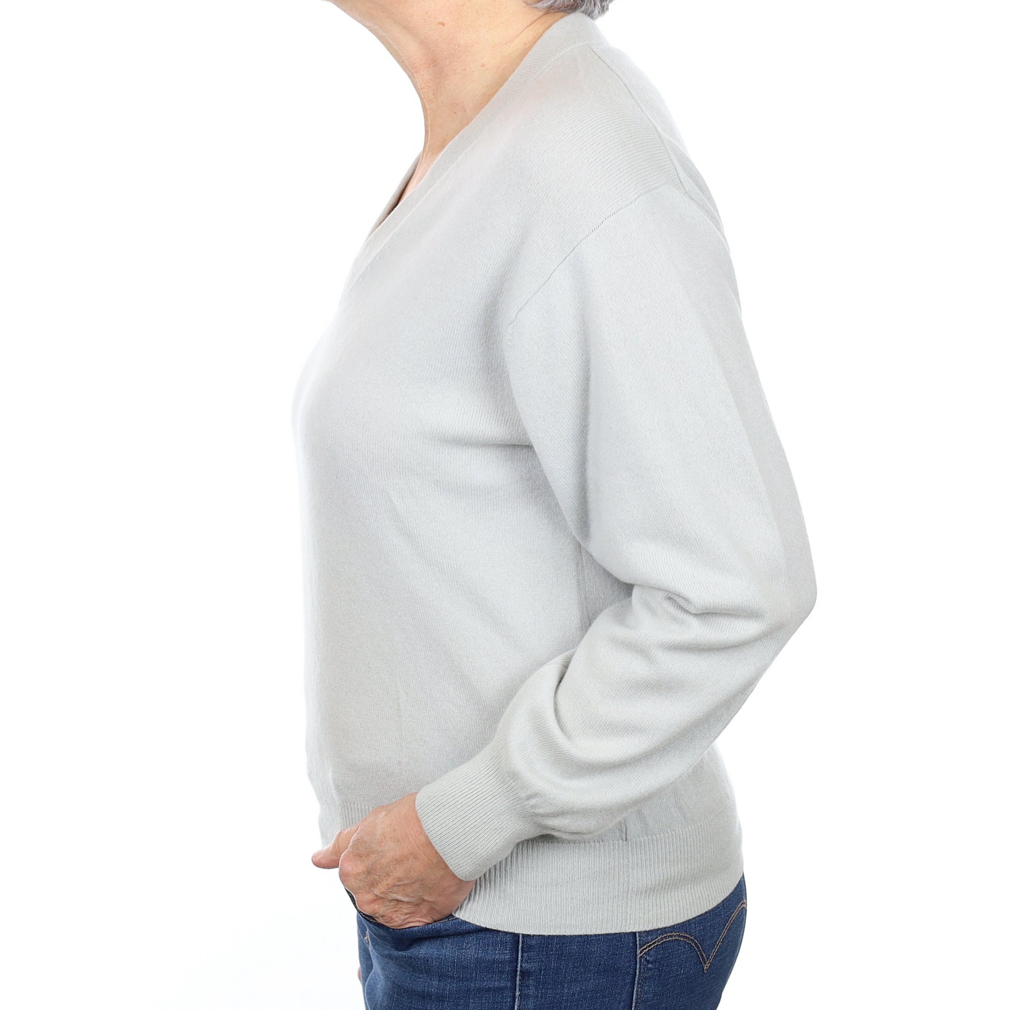 Duck Egg Blue Cashmere V Neck Jumper Medium