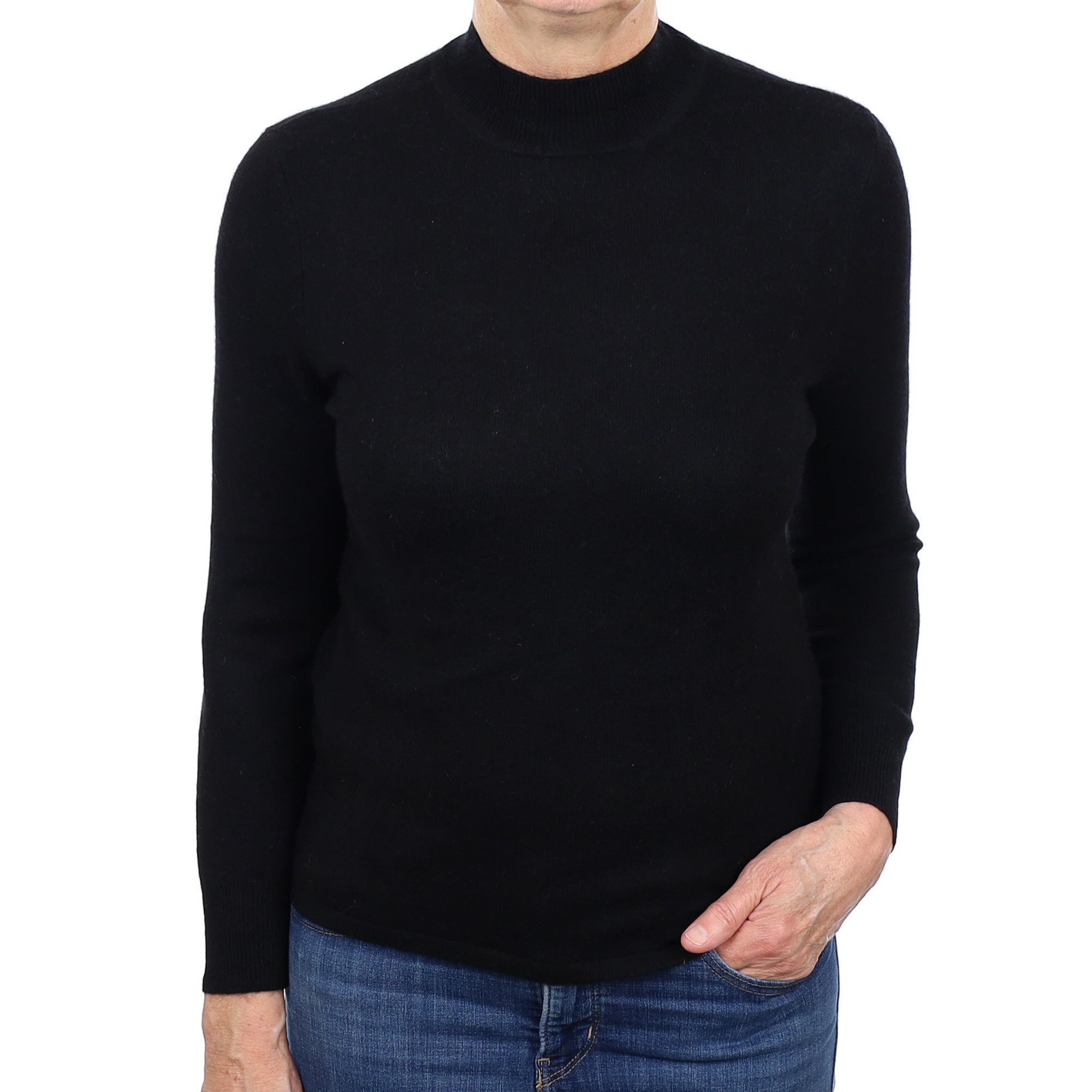 Black Cashmere Turtleneck Jumper Medium