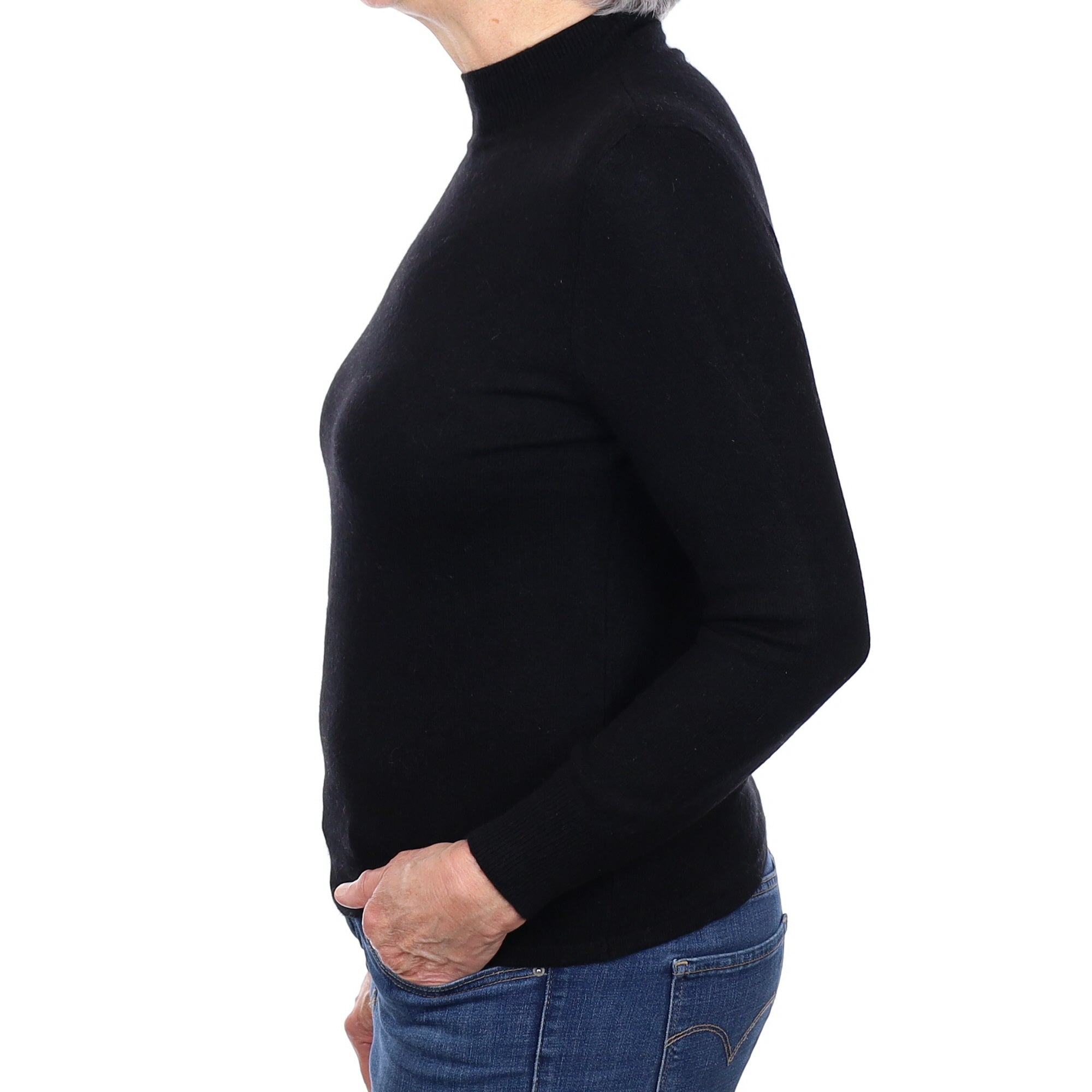 Black Cashmere Turtleneck Jumper Medium