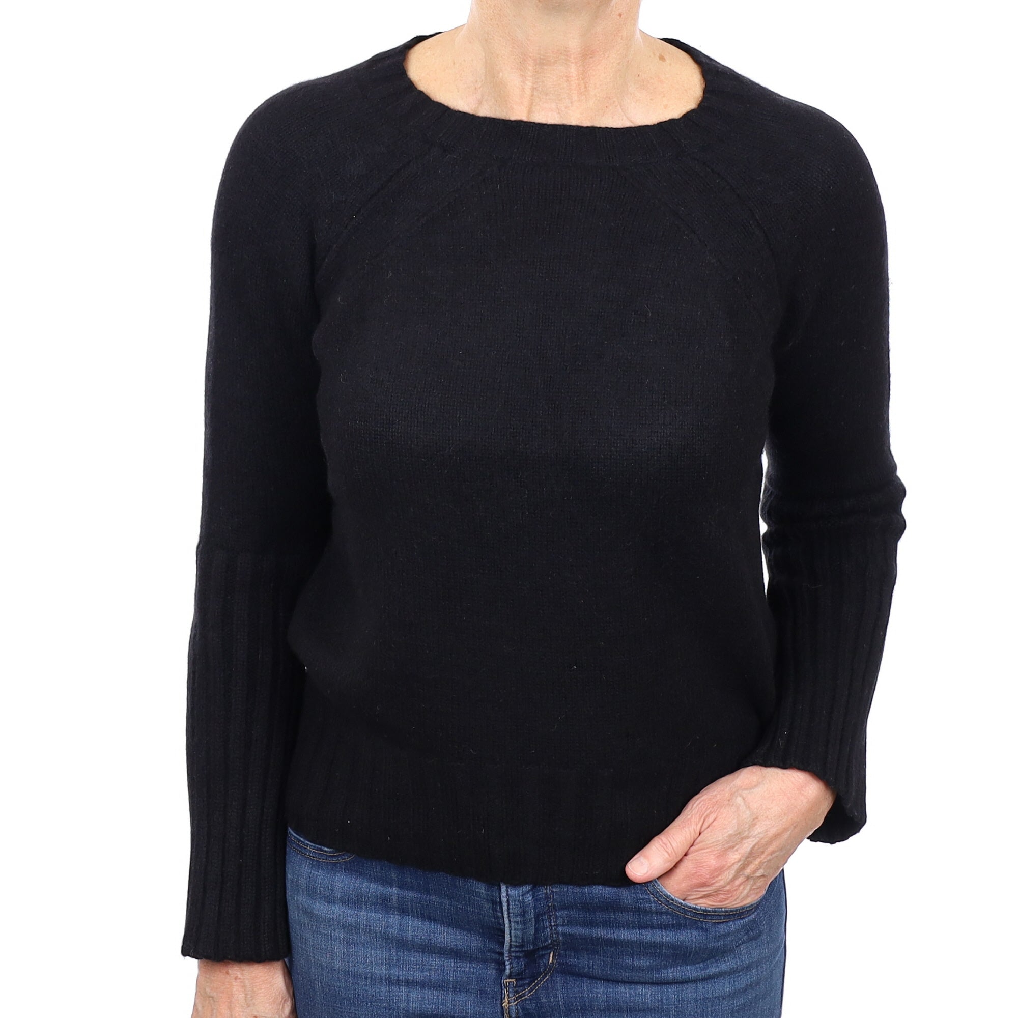 Nili Lotan Black Cashmere Chunky Crew Neck Jumper Medium
