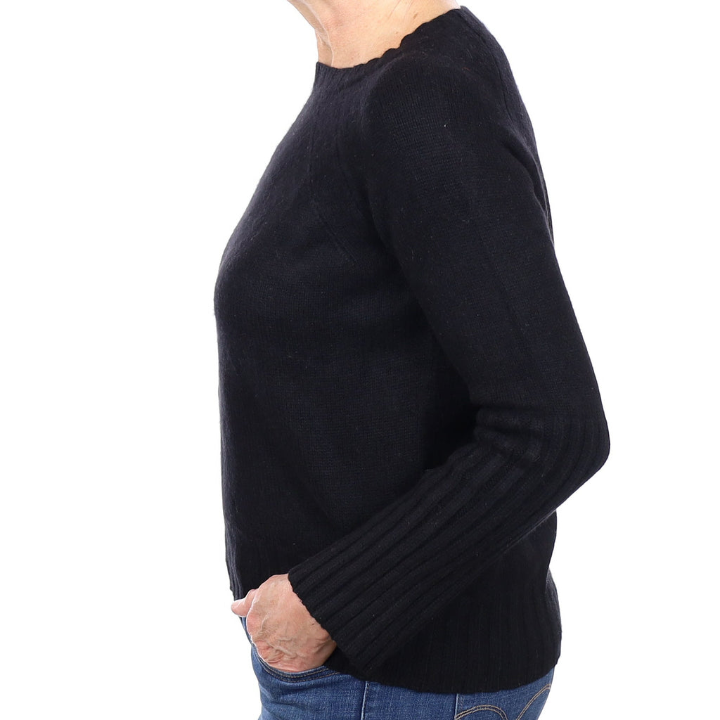 Nili Lotan Black Cashmere Chunky Crew Neck Jumper Medium