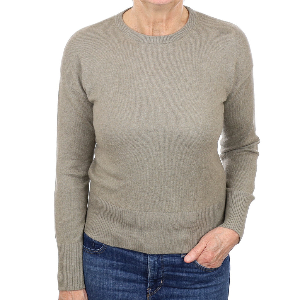 Muted Sage Cashmere Crew Neck Jumper Medium