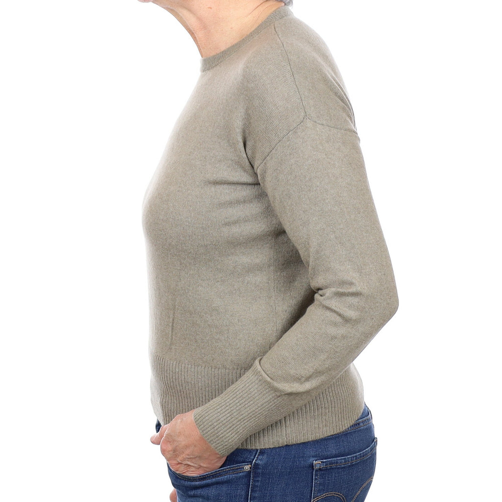 Muted Sage Cashmere Crew Neck Jumper Medium