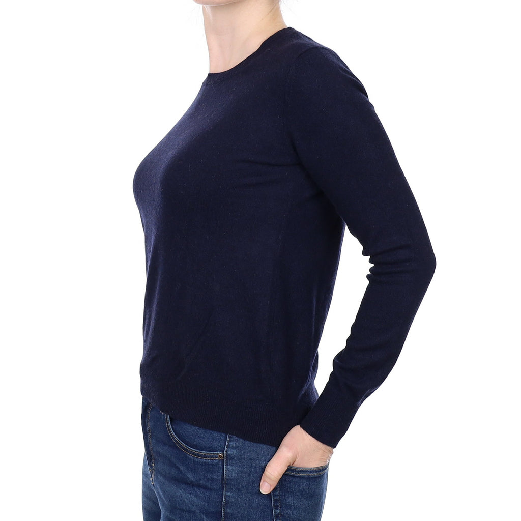 Navy Blue Cashmere Crew Neck Jumper Small