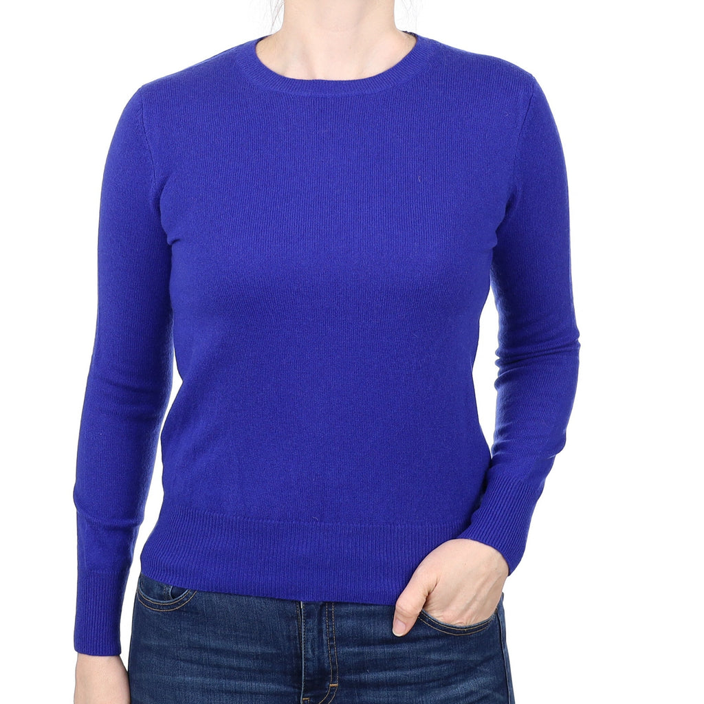 Royal Blue Cashmere Crew Neck Jumper Small