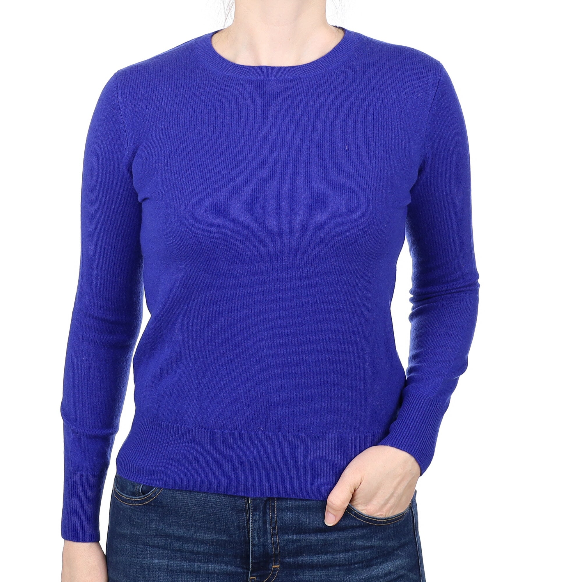 Royal Blue Cashmere Crew Neck Jumper Small