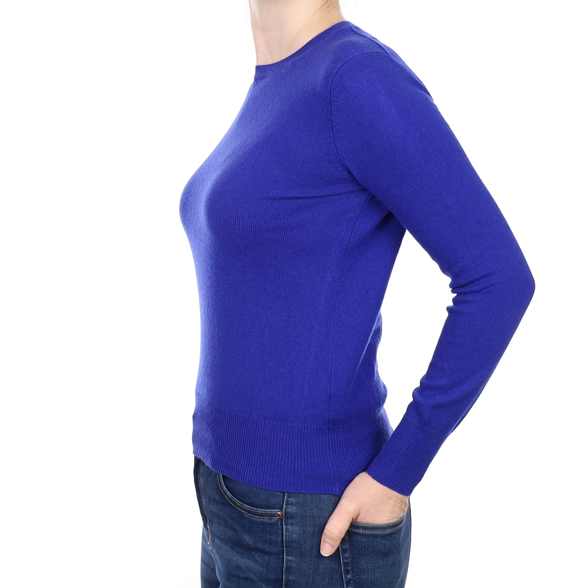 Royal Blue Cashmere Crew Neck Jumper Small