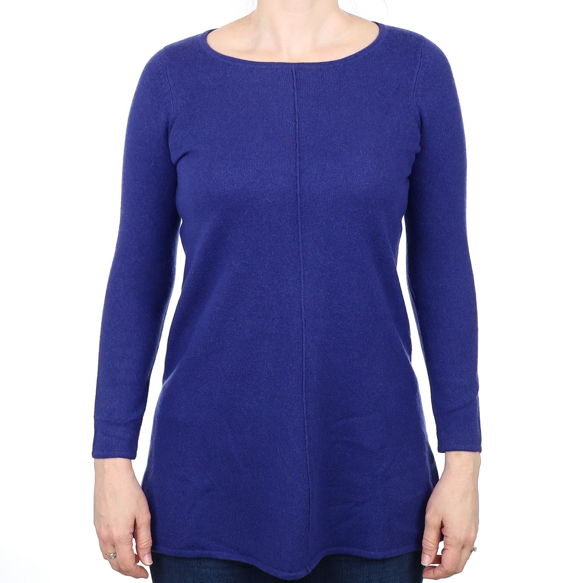 Admiral Blue Cashmere Crew Neck A-line Tunic Small