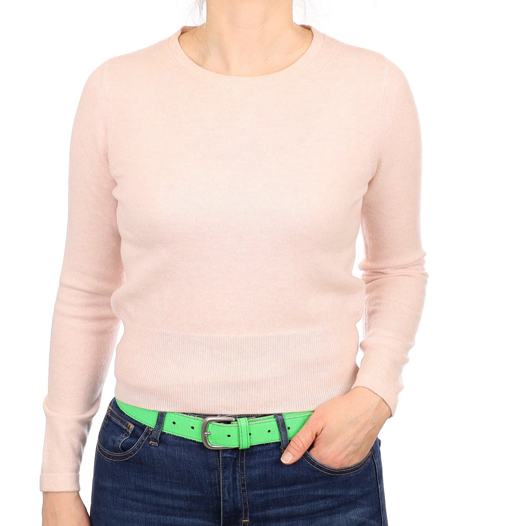 Ice Pink Cashmere Crew Neck Jumper Small