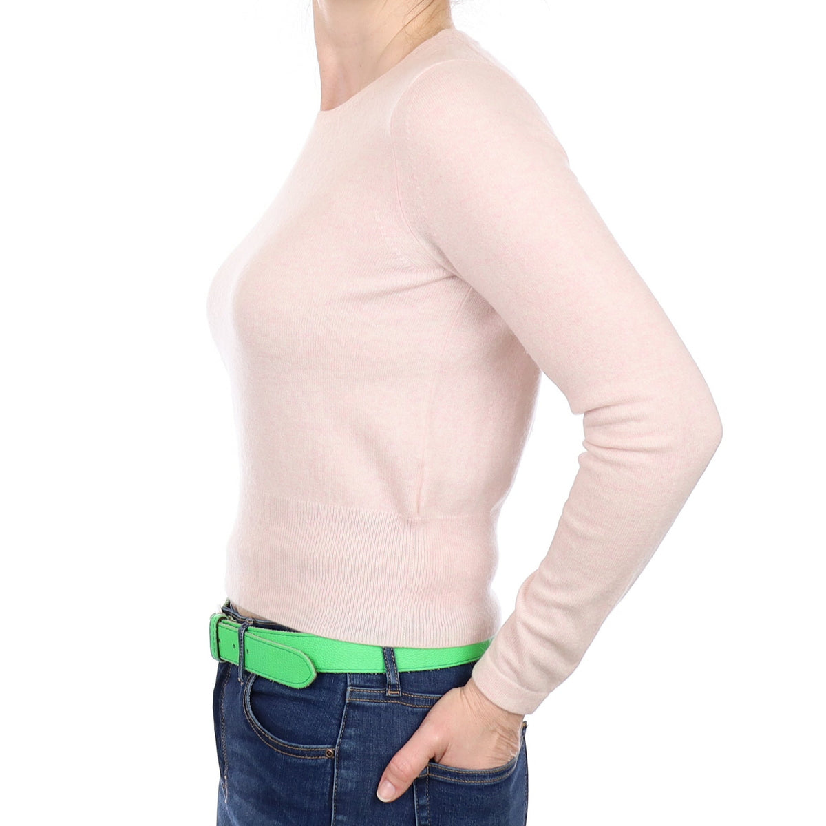 Ice Pink Cashmere Crew Neck Jumper Small