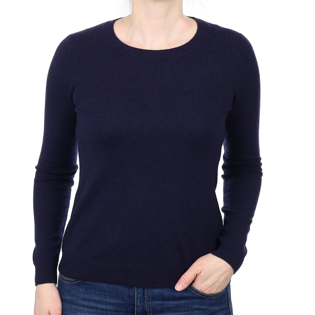 Navy Blue Cashmere Crew Neck Jumper Small
