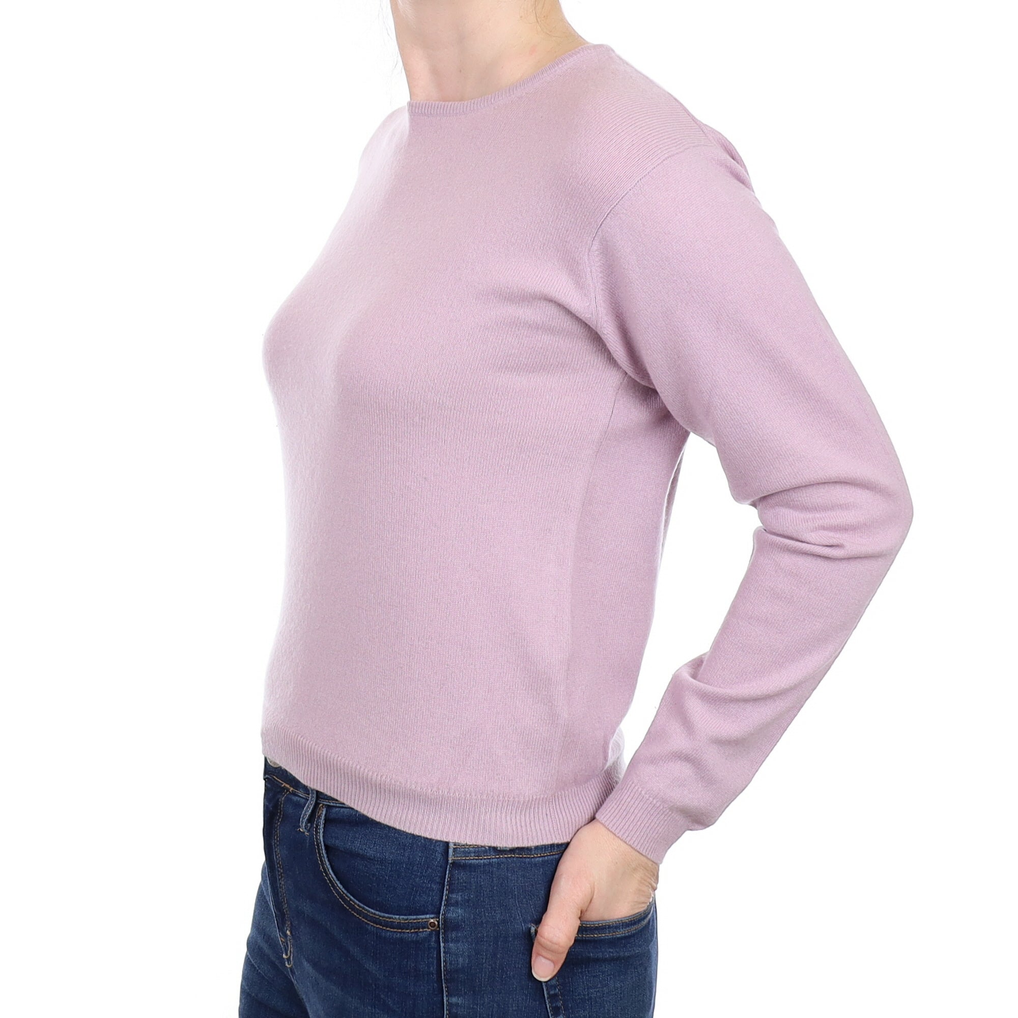Thistle Purple Cashmere Crew Neck Jumper Small