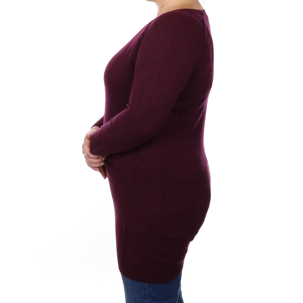Whistles Mulberry Purple Cashmere Crew Neck Tunic Jumper Large