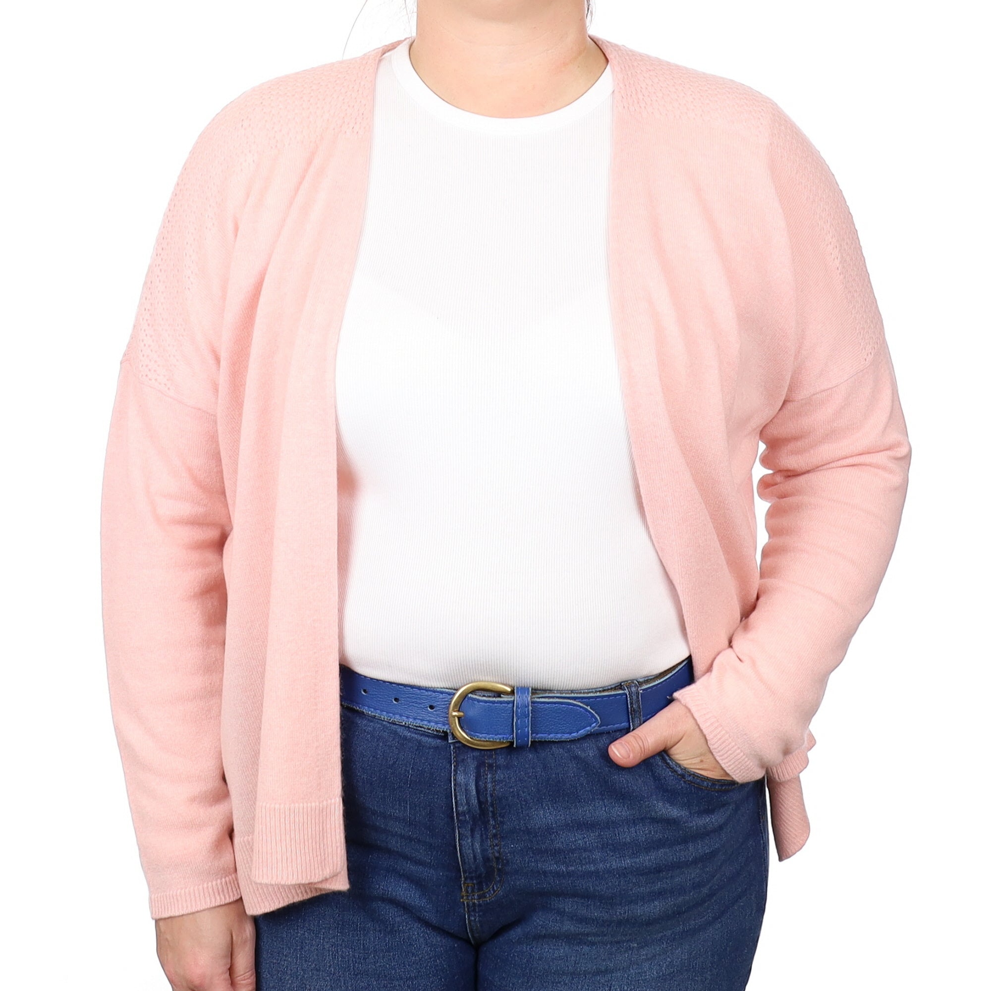 Shell Pink Cashmere Slouchy Edge to Edge Cardigan Extra Large