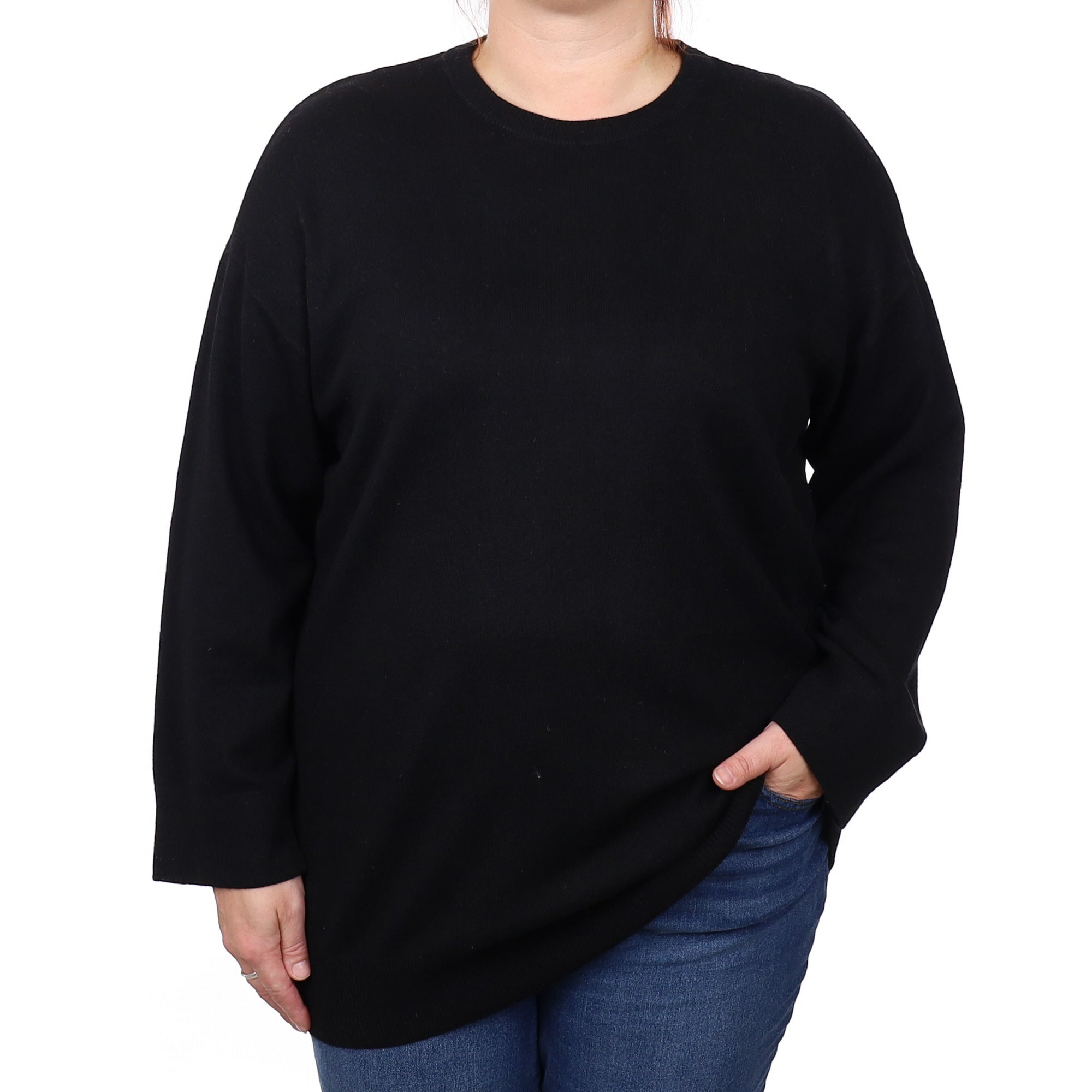 Black Cashmere Crew Neck Jumper Extra Extra Large