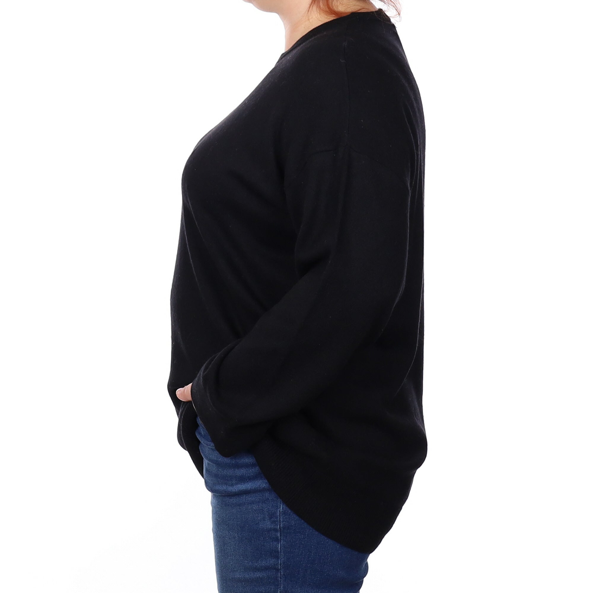 Black Cashmere Crew Neck Jumper Extra Extra Large